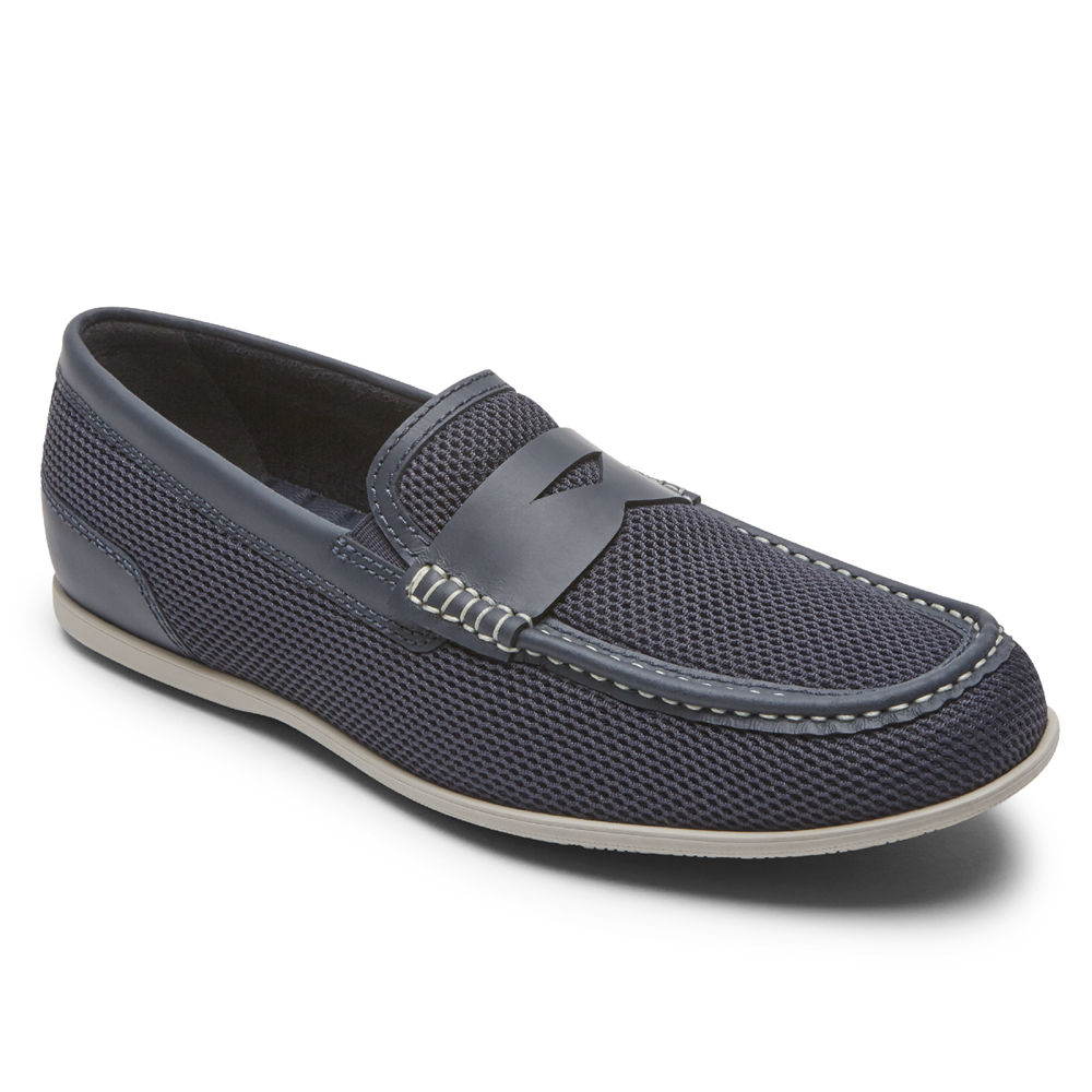 Sapato Vela Rockport Homem Azul Marinho - Malcom Soft Moc Toe - 47108GIXA